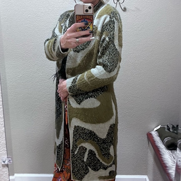 Camo eyelash knit cardigan NWT - Picture 2 of 8